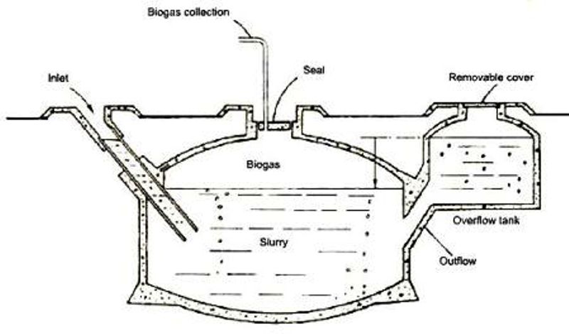 Fiexd Dome Biogas plant digester