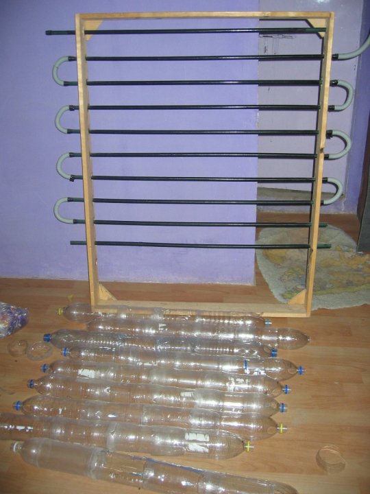recycled plastic bottle solar water heater