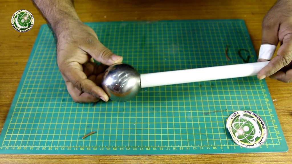 2 inch small steel ball and single wire joint with 8 inch pvc pipe.