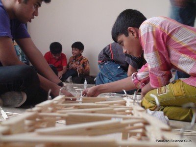 Science Camp Day One Project: Popsicle Stick Bridge