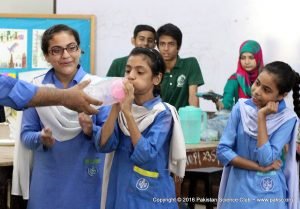 Science activities in SMB Fatima Jinnah Government Girls School, Karachi.