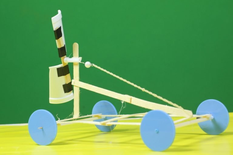 Rubber powered air propeller car