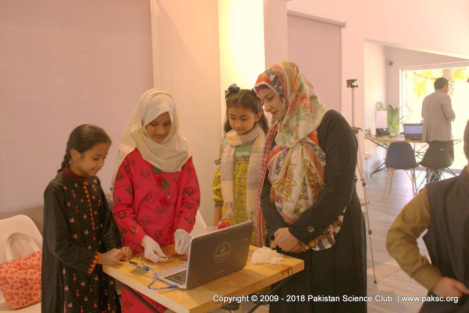 Girls coding together