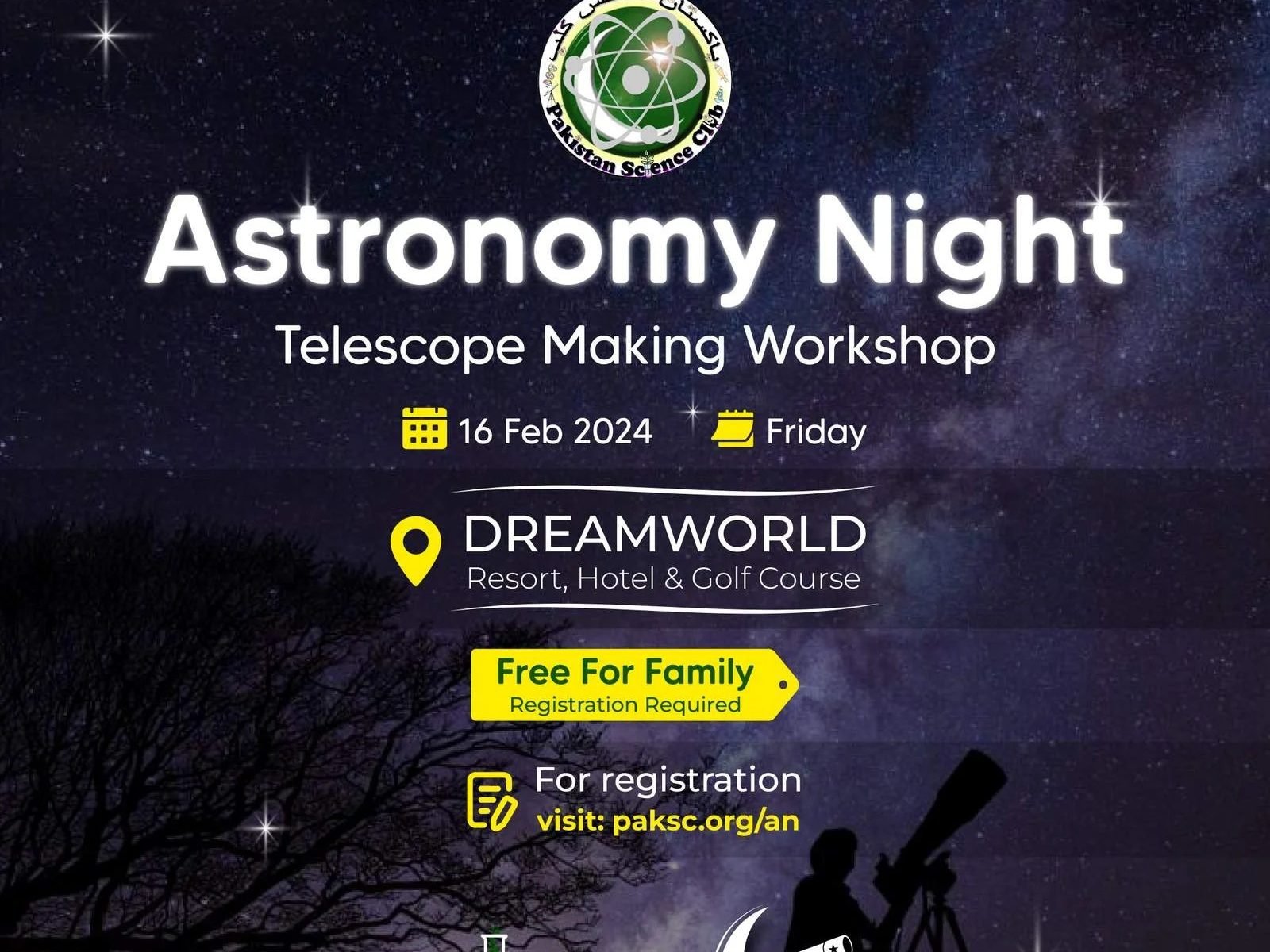 Family Astronomy Night and Telescope Making Workshop 