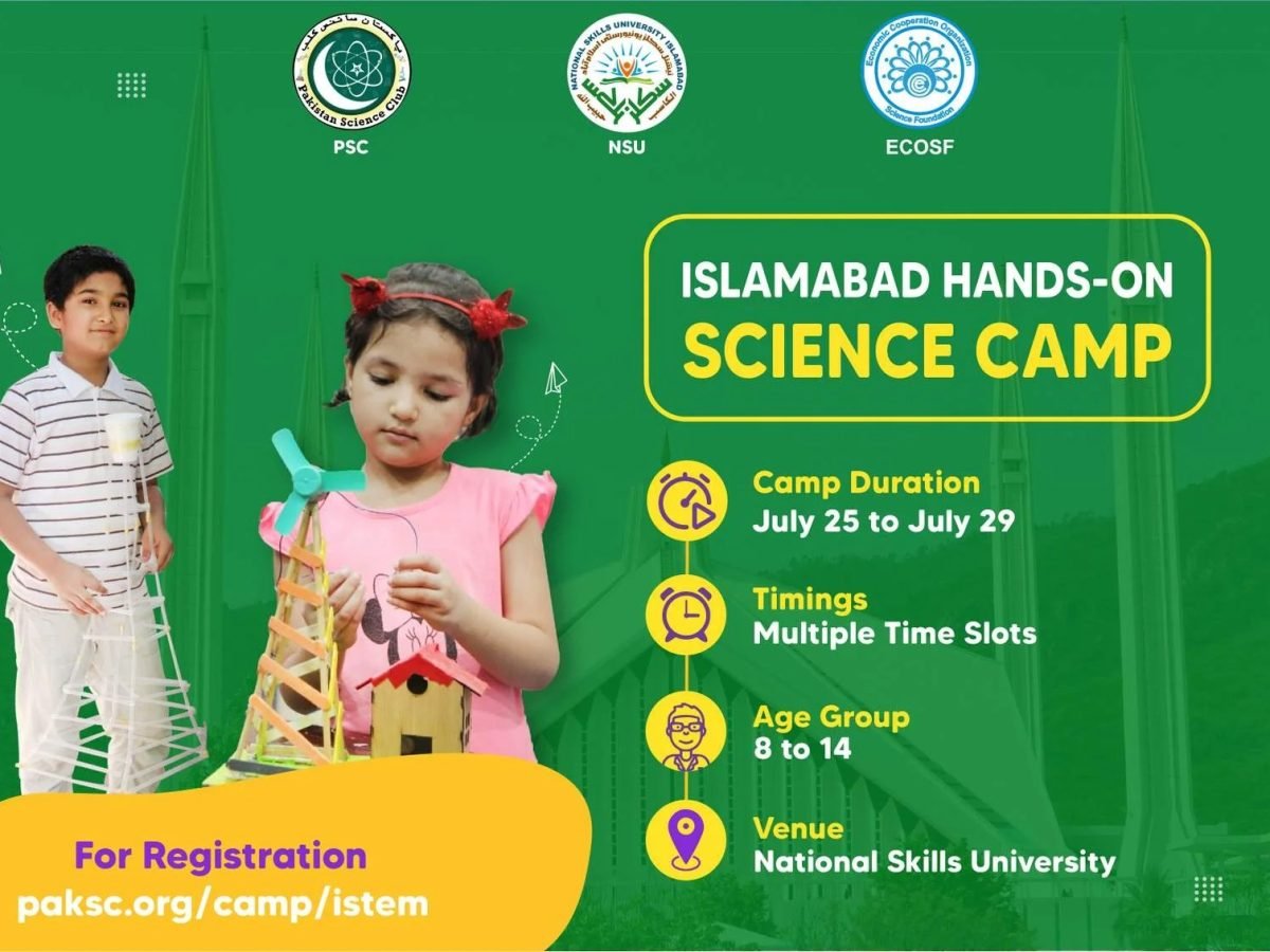 Pakistan Science Club going to organize Islamabad Hands-on Science Camp on 25 July
