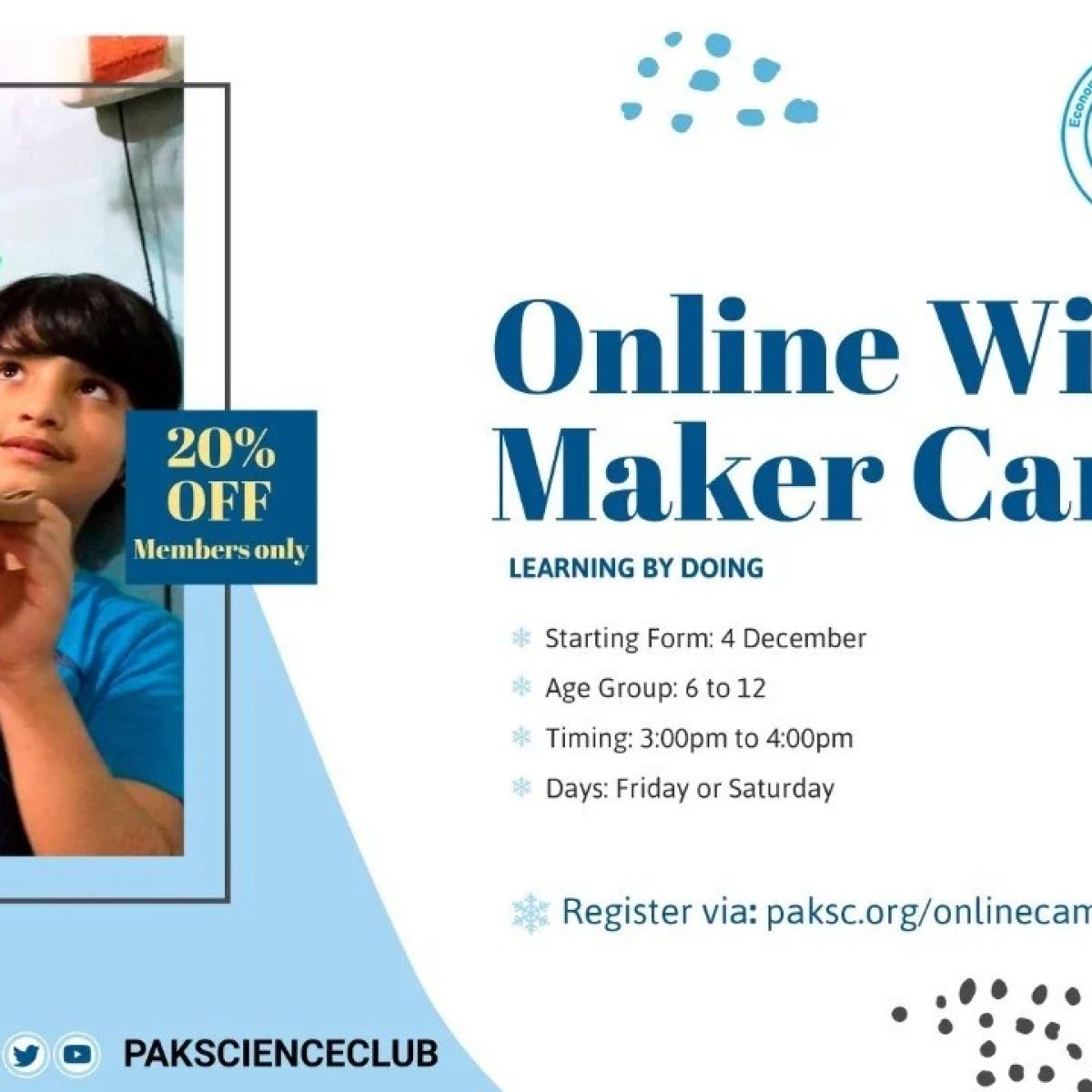 PSC Announced Online Family Winter Maker Camp