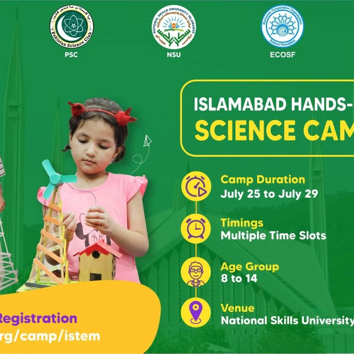 Pakistan Science Club going to organize Islamabad Hands-on Science Camp on 25 July