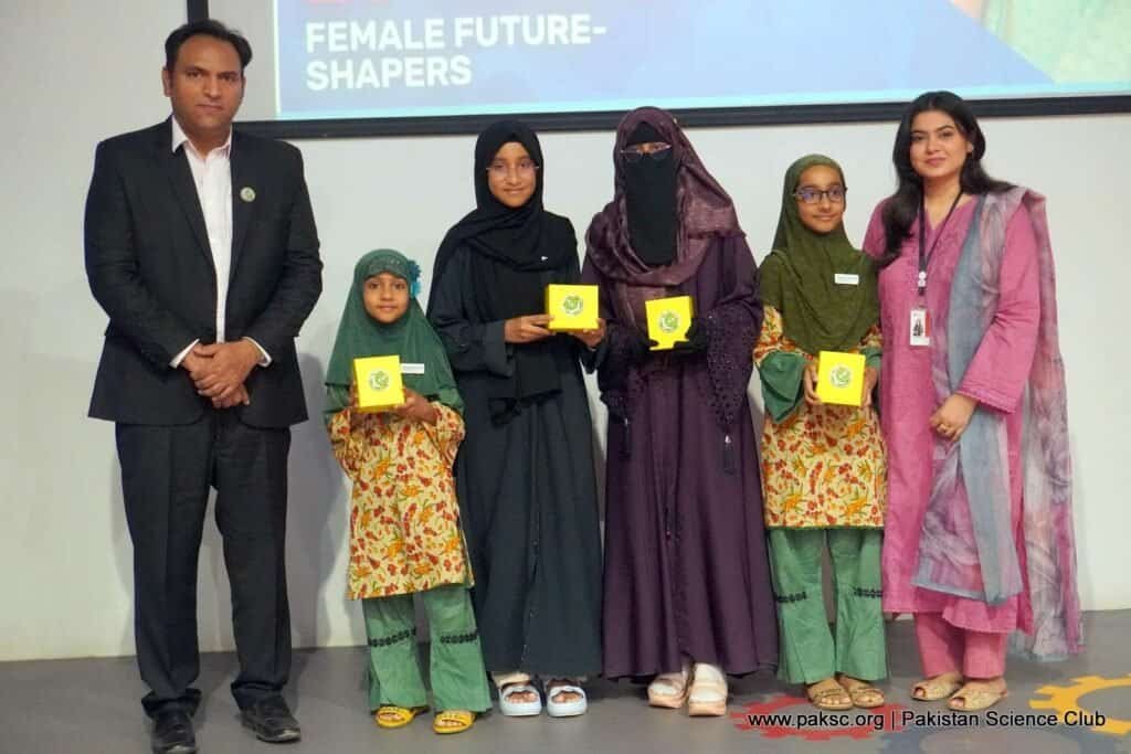 Girls receiving rewards