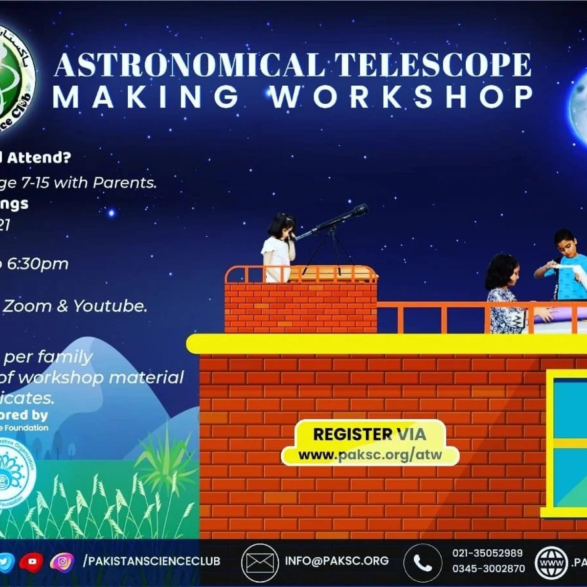 PSC & ECOSF Announced Online Astronomical Telescope Making Workshop