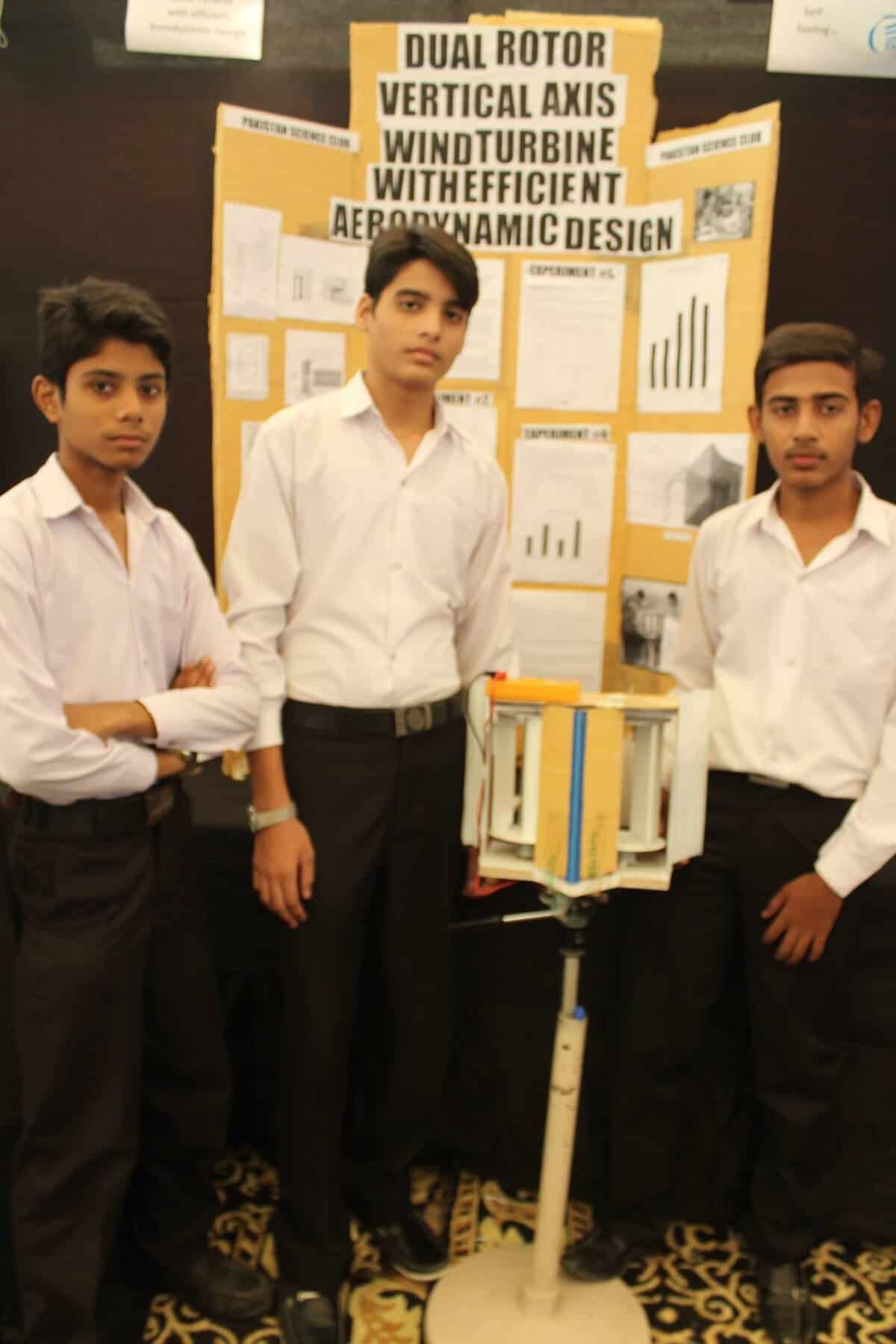 Hamza with team at national science fair