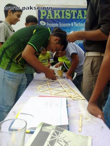 Working on Bridge, science camp 2011