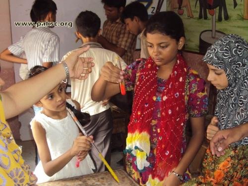 science camp 2011 campers doing experiments