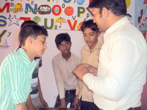 science camp 2011, Abdul rauf with students at Korangi branch